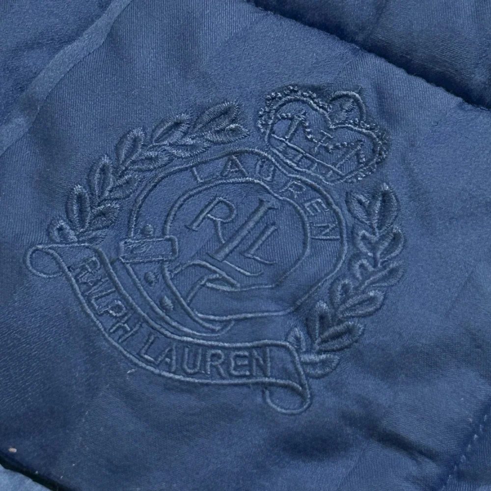 Lauren Ralph Lauren Comforter Twin Size Bed Blanket Crest Blue Quilted Polyester